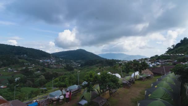 Images Temporelles Nuages Montagne Lever Soleil Ciel Bleu Chiang Mai — Video