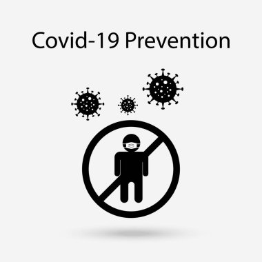 Sosyal uzaklık - Coronavirüs önleyici tedbirler- Koronavirüsü durdurun kendini izolasyon simgesi