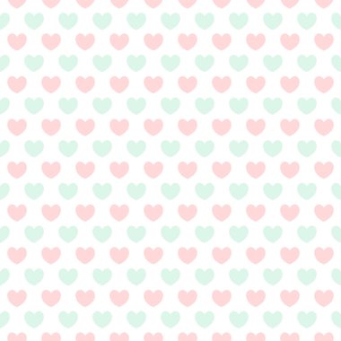 Sevgililer Günü için kusursuz bir desen. Kalpler beyaz arkaplanda. vektör illüstrasyonu