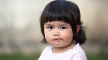 Cute asia baby smiling, happy baby concept