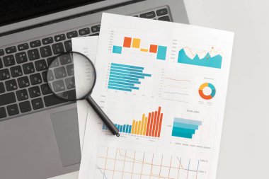 İş grafikleri, tablolar ve büyüteç. Mali kalkınma, Bankacılık Hesabı, İstatistikler