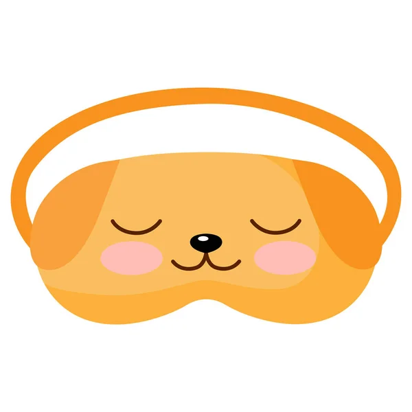 Children Sleep Mask Dog White Background Face Mask Sleeping Human — Stock Vector