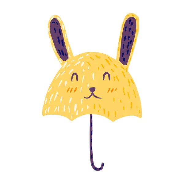 Les Parapluies Ressemblent Des Lapins Sur Fond Blanc Parapluie Abstrait — Image vectorielle