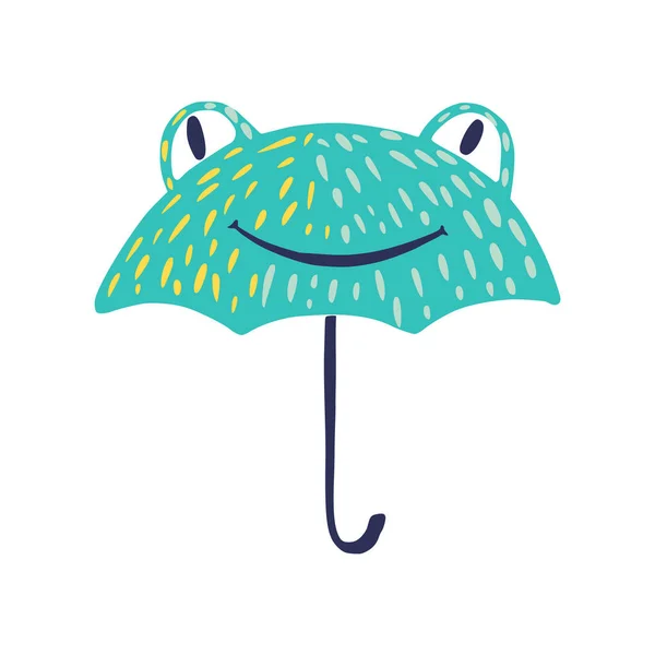 Paraplu Lijken Kikkers Een Witte Achtergrond Abstract Paraplu Groene Kleur — Stockvector