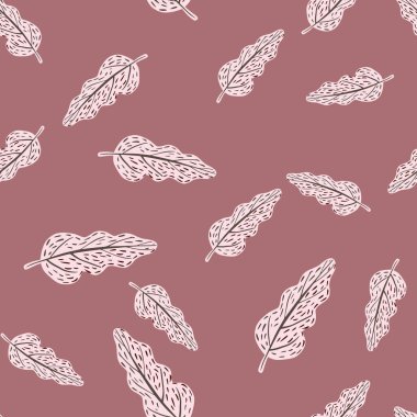 Random seamless doodle pattern with leaf elements. Shapes simple ornament on beige background. Stock illustration. Vector design for textile, fabric, giftwrap, wallpapers.