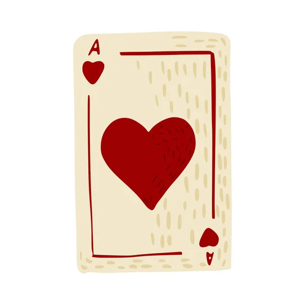 Παίξτε Καρδιές Καρτών Που Απομονώνονται Λευκό Φόντο Vintage Αφηρημένη Σχεδιαστική — Διανυσματικό Αρχείο