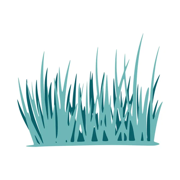 Gras Isoliert Auf Weißem Hintergrund Handgezeichnetes Grafisches Element Doodle Vektor — Stockvektor