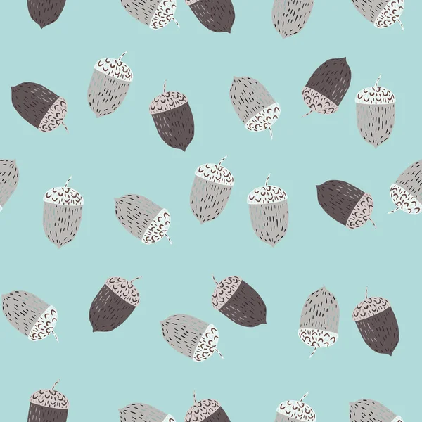 Patrón Naturaleza Sin Costuras Tonos Pastel Con Siluetas Castaño Gris — Vector de stock