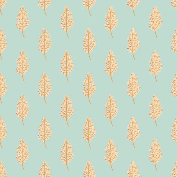 Tons Pastel Motif Doodle Sans Couture Avec Simples Feuilles Chêne — Image vectorielle