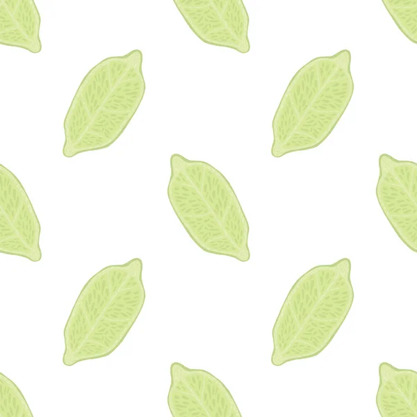 Seamless Pattern Minimalistic Style Lemon Silhouettes Light Pastel Tones Food — Stock Vector