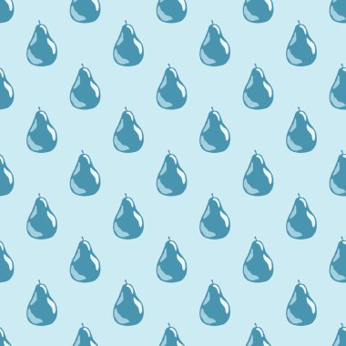 Basit inci süslemeli organik, pürüzsüz desen. Mavi renkli meyve tabloları. Stok çizimi. Tekstil, kumaş, hediye paketi, duvar kağıtları için vektör tasarımı.