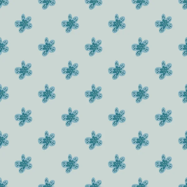 Płynny Wzór Cute Little Niebieskie Kwiaty Ozdoba Ditsy Print Niebieskich — Wektor stockowy