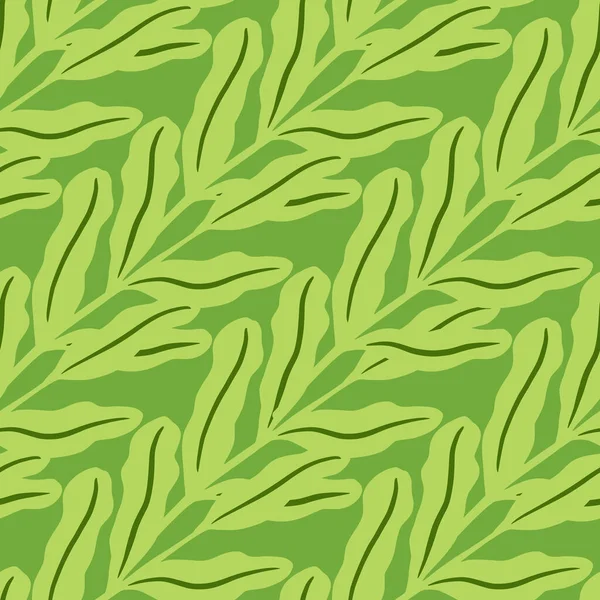 Patrón Sin Costuras Naturaleza Abstracta Con Hojas Botánicas Ramas Siluetas — Vector de stock