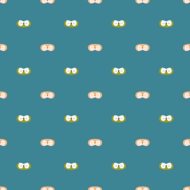 Yeşil arka planda penguen yeşili ve turuncu renkli geometrik dikişsiz desen. Çocukların grafik tasarım elementleri farklı amaçlar için. Düz vektör illüstrasyonu.