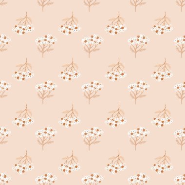 Açık renk renkler, korkuluk şekilli, pürüzsüz, basit çiçek süsü. Pastel palet sanat eseri. Stok çizimi. Tekstil, kumaş, hediye paketi, duvar kağıtları için vektör tasarımı.