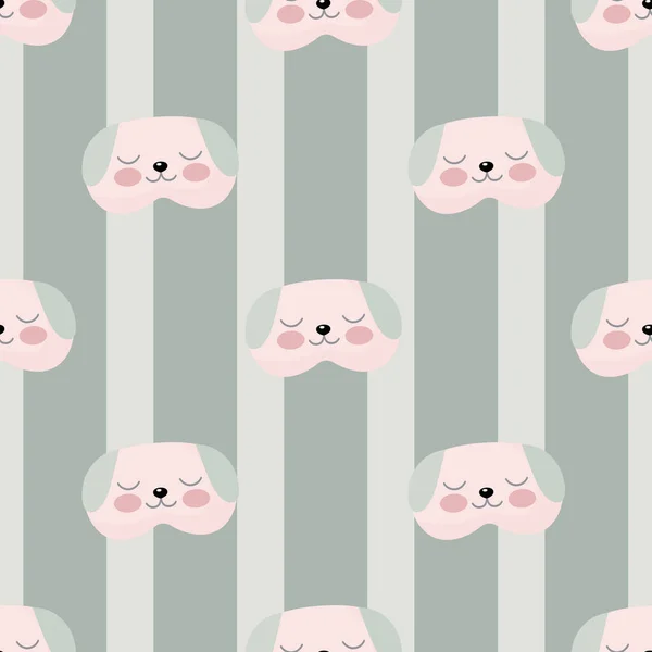 Dog White Green Colour Geometric Seamometric Pattern Striped Light Green — стоковый вектор