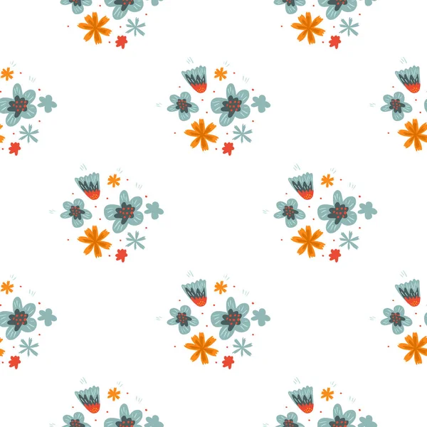 Patrón Floral Sin Costuras Decorativo Con Adorno Flores Abstractas Fondo — Vector de stock