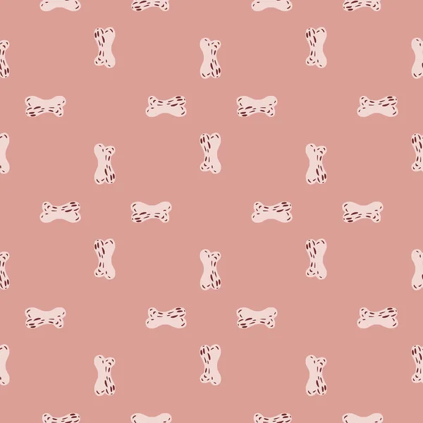 ペットの骨のおもちゃの装飾と動物のスタイルでかわいいシームレスなパターン ピンクのパステルの背景 漫画のデザイン ストックイラスト テキスタイル ファブリック ギフトラップ 壁紙のためのベクトルデザイン — ストックベクタ