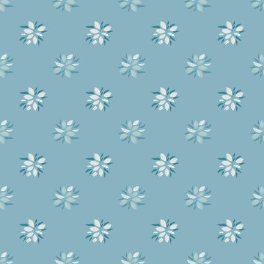Küçük limon süslemeli klasik dikişsiz karalama deseni. Pastel mavi arka plan. Mevsimlik tekstil baskıları, kumaş, afişler, arkaplanlar ve duvar kağıtları için vektör illüstrasyonu.