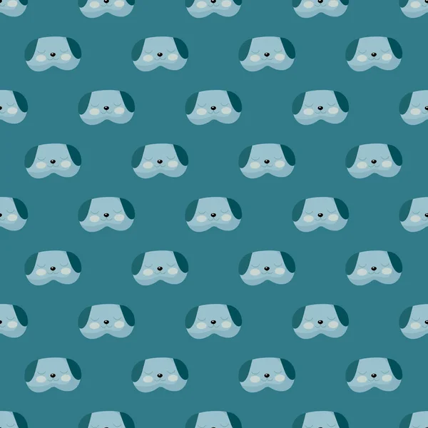 Warna Biru Anjing Pola Geometris Mulus Pada Latar Belakang Biru - Stok Vektor