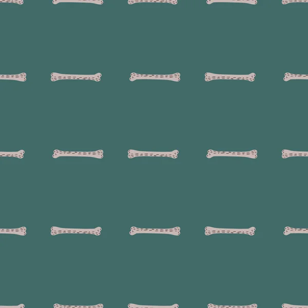 Minimalistic Απρόσκοπτη Μοτίβο Απλό Doodle Οστά Στολίδι Τυρκουάζ Φόντο Αποτυπώματα — Διανυσματικό Αρχείο