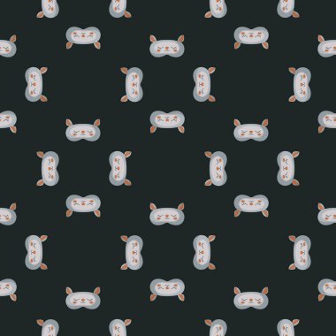 Kuzu grisi, koyu yeşil arka planda geometrik, dikişsiz desen. Çocukların grafik tasarım elementleri farklı amaçlar için. Düz vektör illüstrasyonu.