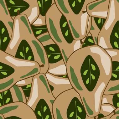 Yarı armut süslemeli, rastgele, dikişsiz desen. Yeşil tohumlu bej meyveler. Mevsimlik tekstil baskıları, kumaş, afişler, arkaplanlar ve duvar kağıtları için vektör illüstrasyonu.
