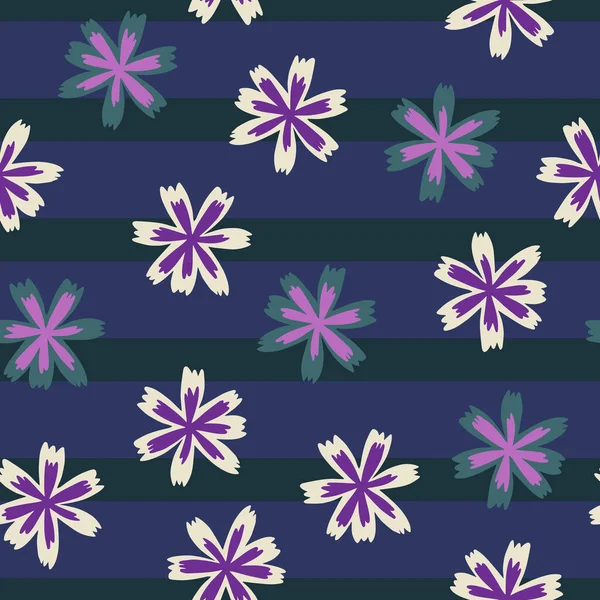 Фиолетовый Цветок Силуэты Плавный Рисунок Каракули Фиолетовый Полосатый Фон Простой — стоковый вектор