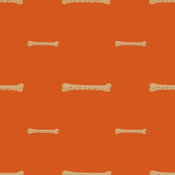 Hundesnack Nahtlose Muster Mit Einfachen Beigen Knochen Ornament Orange Hintergrund — Stockvektor