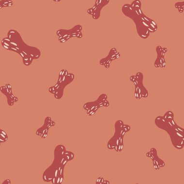 Basit kemik siluetleri olan rastgele, pürüzsüz desenler. Soluk pembe palet. Ürkütücü cadılar bayramı tasarımı. Stok çizimi. Tekstil, kumaş, hediye paketi, duvar kağıtları için vektör tasarımı.