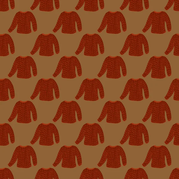 Scandi Outfit Nahtlose Muster Mit Gemütlichen Pullover Ornament Beiger Hintergrund — Stockvektor