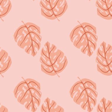 Karalama canavarı desenli, kusursuz bir el çizimi. Pembe palet çizimi. Yaz Hawaii baskısı. Mevsimlik tekstil baskıları, kumaş, afişler, arkaplanlar ve duvar kağıtları için vektör illüstrasyonu.