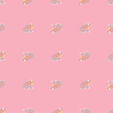 Wildlife nature seamless abstract pattern with minimalitic toad silhouettes. Bright pink background. Stock illustration. Vector design for textile, fabric, giftwrap, wallpapers.