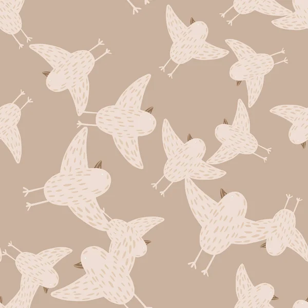 Palette Pastel Motif Sans Couture Avec Des Silhouettes Oiseaux Volants — Image vectorielle