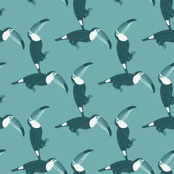 Patrón Sin Costura Animal Trópico Abstracto Con Siluetas Pájaro Tucán — Archivo Imágenes Vectoriales