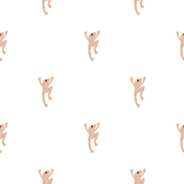 Karalama pembe kurbağa silueti süslemeli tropik hayvan deseni. İzole parmak izi. Beyaz arka plan. Stok çizimi. Tekstil, kumaş, hediye paketi, duvar kağıtları için vektör tasarımı.