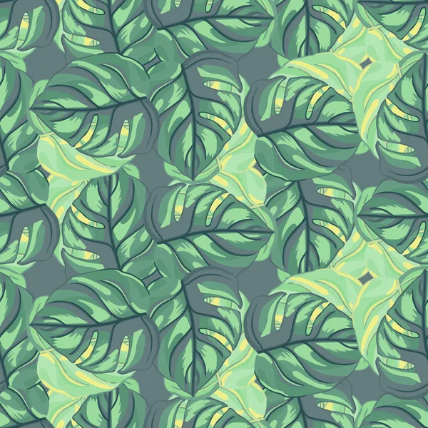 Tropical Απρόσκοπτη Μοτίβο Ανοιχτό Πράσινο Φόντο Αφηρημένη Υφή Διακόσμηση Φύλλα — Διανυσματικό Αρχείο