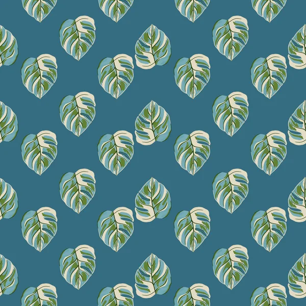 Padrão Sem Costura Tropical Fundo Azul Decoração Textura Abstrata Com — Vetor de Stock