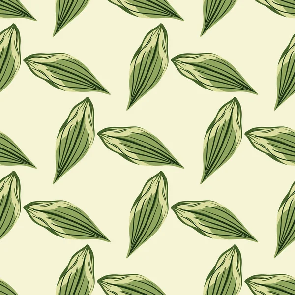 Éléments Feuille Vert Géométrique Motif Sans Couture Dans Style Doodle — Image vectorielle