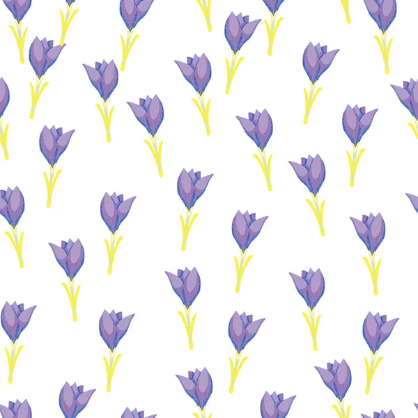 Patrón Inconsútil Aislado Verano Con Pequeñas Flores Cocodrilo Púrpura Formas — Vector de stock