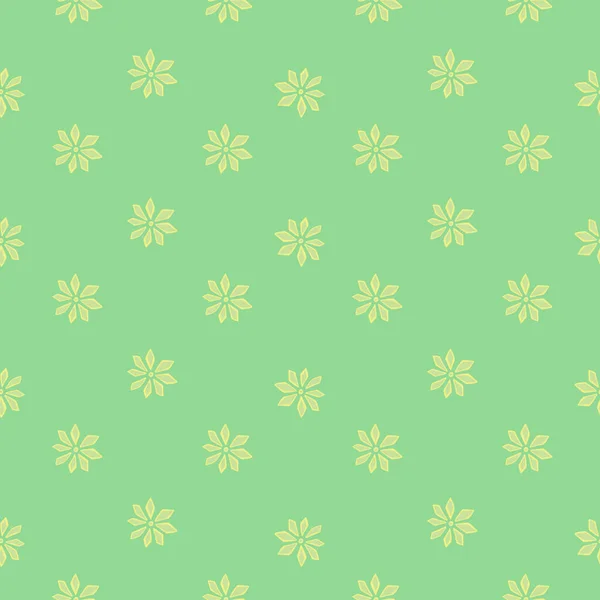 Весенний Симпатичный Узор Тюленей Маленькими Желтыми Простыми Цветками Гвоздики Светло — стоковый вектор