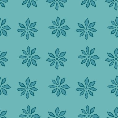El çizimi karanfil çiçek süsüsüyle botanik desensiz karalama deseni. Mavi pastel arka plan. Stok çizimi. Tekstil, kumaş, hediye paketi, duvar kağıtları için vektör tasarımı.