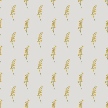 Vadi elementlerinin turuncu, küçük zambak deseni. Gri arka plan. Doğanın yaratıcı sanat eserleri. Stok çizimi. Tekstil, kumaş, hediye paketi, duvar kağıtları için vektör tasarımı.