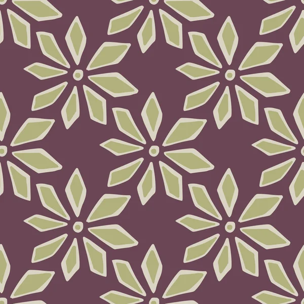 Oeillet Vert Pâle Fleurs Motif Doodle Sans Couture Fond Violet — Image vectorielle