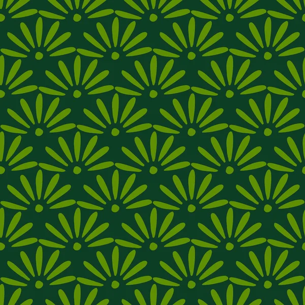 Wiesenblumen Nahtloses Muster Mit Gänseblümchenblümchen Elementen Grüner Hintergrund Bloom Print — Stockvektor
