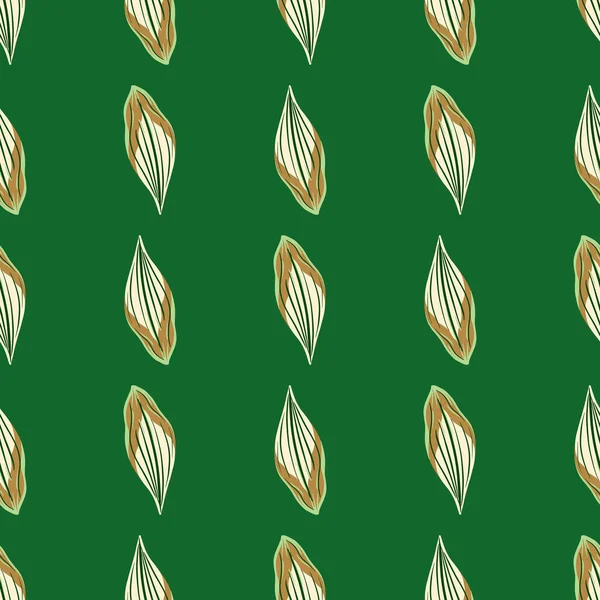 抽象的な葉の装飾と装飾的なシームレスなパターンを葉 緑の明るい背景 美術品を捨てろ ストックイラスト テキスタイル ファブリック ギフトラップ 壁紙のためのベクトルデザイン — ストックベクタ