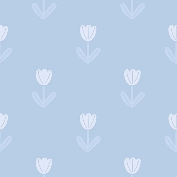 Estilo Minimalista Patrón Sin Costuras Con Formas Flores Simples Tulipán — Vector de stock