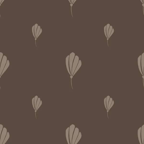Motif Sans Couture Couleur Pastel Marron Avec Des Silhouettes Simples — Image vectorielle