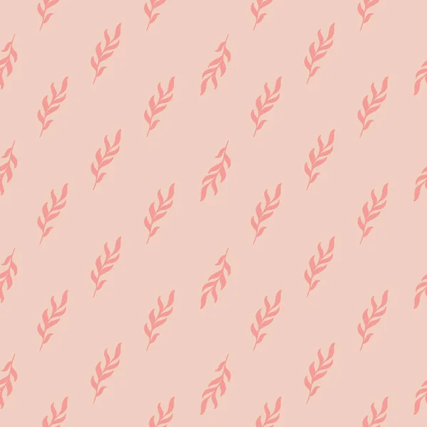 Motif Décoratif Sans Couture Avec Imprimé Petites Branches Feuilles Dessinées — Image vectorielle