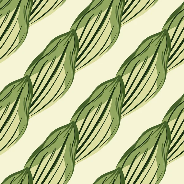 Abstracte Groene Omlijnde Bladeren Naadloze Doodle Patroon Lichtroze Achtergrond Doodle — Stockvector